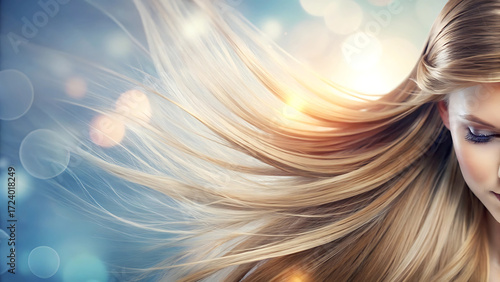 Golden Hair Fantasy Portrait  Dreamlike Beauty in Motion