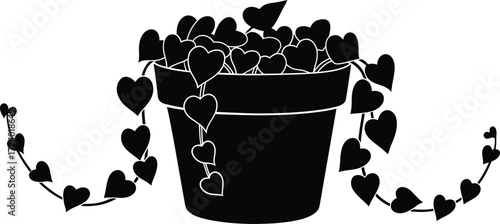 Heartleaf philodendron potted plant vector illustration scalable graphic design
