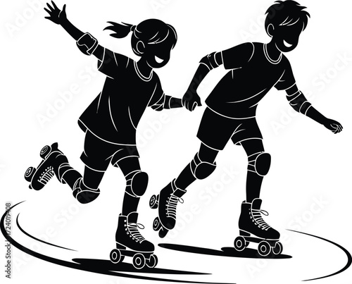 Roller Skates Illustration Art Vector Black Isolated