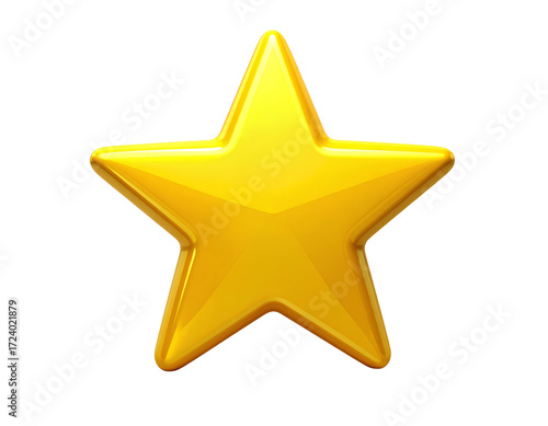 golden star isolated on white background
