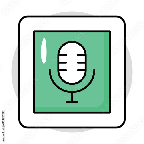 User interface colored outline icons