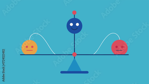 Balance Scale A scale balancing Stress and Wellbeing with telomeres illustrated as the connecting line that holds them in equilibrium.