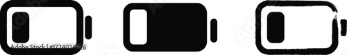 Battery Charge low about to die UI Icon Minimalist Vector Simple battery icon for apps, devices, and energy theme