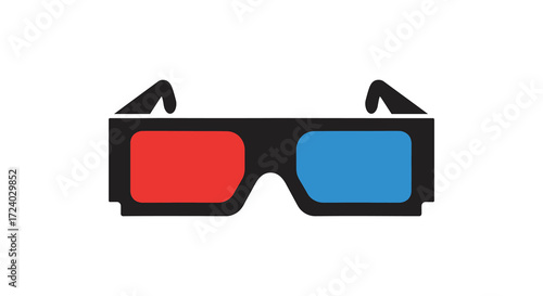 Colorful anaglyph 3d glasses a striking visual representation silhouette