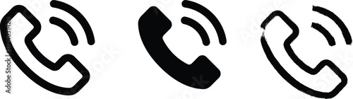 Classic phone line icon for call apps and communication tool