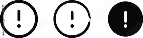 Warning exclamation icon in minimalist style. Ideal for alerts, notifications, and caution sign