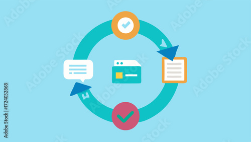 Feedback Loop Circular arrows indicating a continuous loop of patient data being uploaded analyzed by AI and generating feedback for improvement.