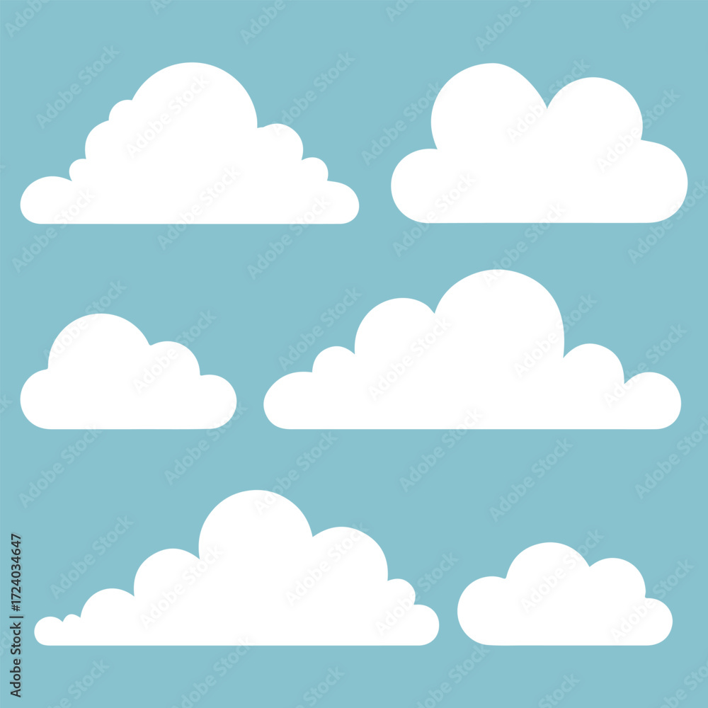 Fototapeta premium Clouds isolated on white background