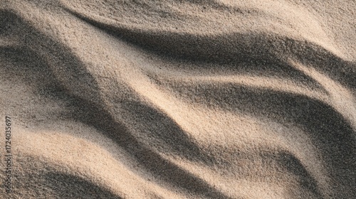 Desert Sand Texture: Intricate patterns and textures of wind-swept desert sand, with soft light and shadows, inviting contemplation and serenity. 