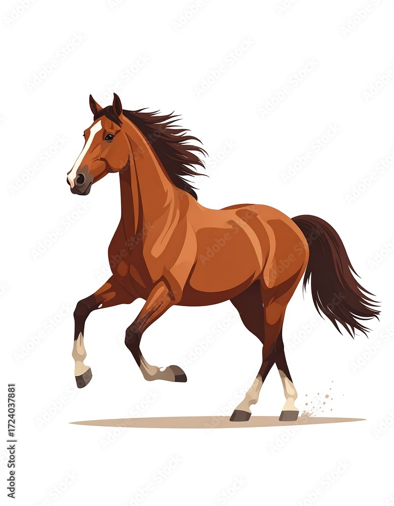 Obraz premium A spirited brown horse in motion