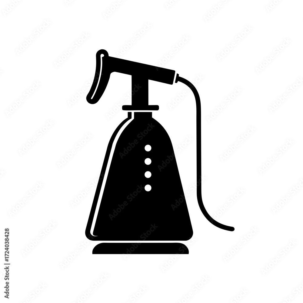 Fototapeta premium Black sprayer tool silhouette on transparent background