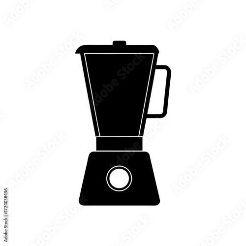 Silhouette of a kitchen blender on transparent background
