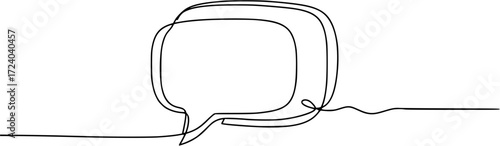 One line drawing Speech bubble vector. Communication chat messenger single line vector, Continuous one line drawing of speech bubble, One continuous line illustration of speech bubble or chat icons. 