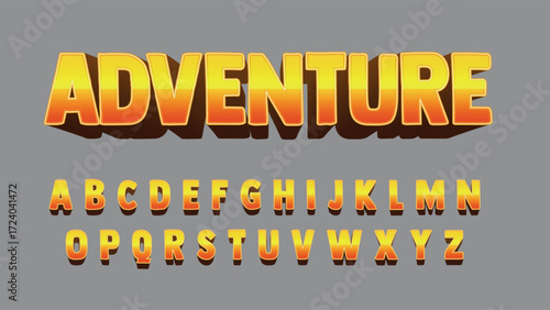 golden 3d carton isolated font for logos