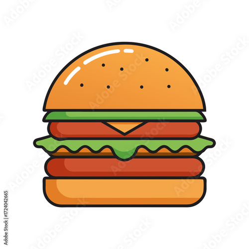 hamburger isolated on white background