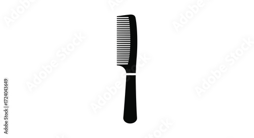 Black barber comb isolated on white background simple design silhouette