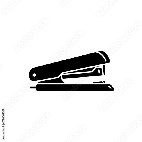 Black and white illustration of a stapler, a common office supply for fastening papers.