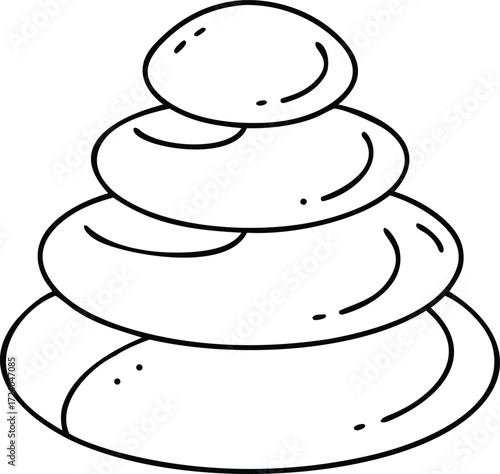 A minimalist illustration of stacked stones, representing balance and mindfulness
