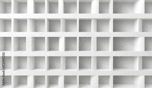 A clean, organized grid of white square compartments