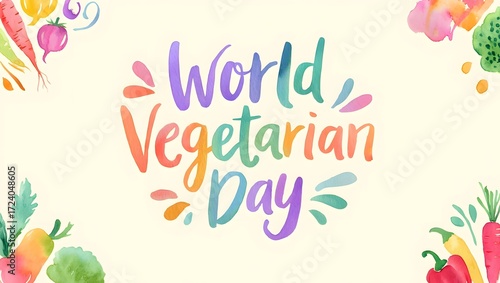 World vegetarian day typography 