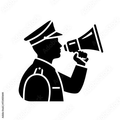 Leader with a megaphone communicating on a transparent background