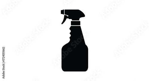 A black spray bottle design isolated on a white background silhouette