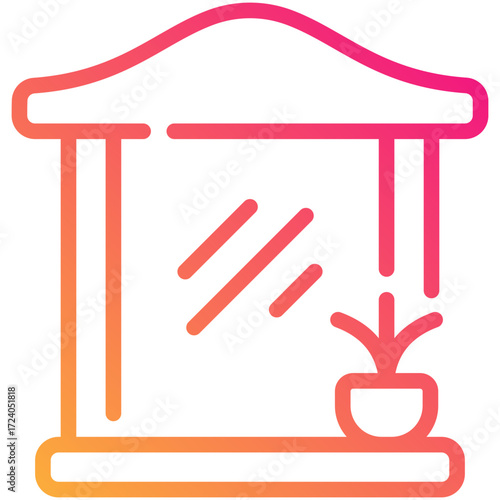 mirror gradient line icon