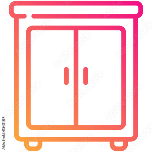 cupboard gradient line icon