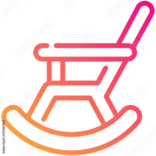 rocking chair gradient line icon
