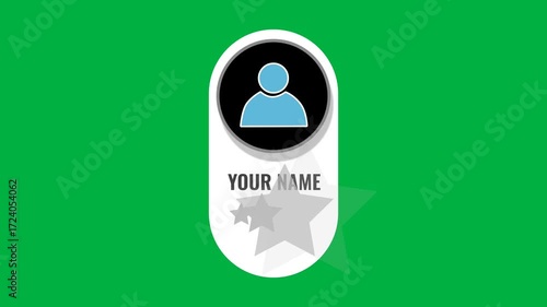 User profile icon with rating stars Modern flat design Vector illustration Isolated on green screen