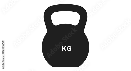 A simple black kettlebell design with kg marking a striking silhouette