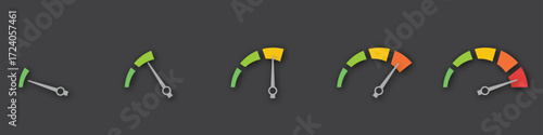 Set of colorful speedometer. Set of colorful speedometer.