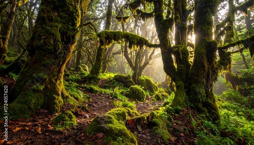 Wallpaper Mural Lush, sun-drenched mossy forest Torontodigital.ca