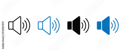 Simple speaker icon set. Volume sign and symbol. Loudspeaker icon. Sound symbol
