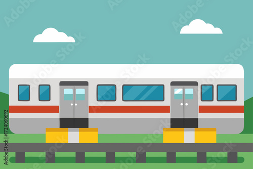 Illustration of a train on the railway track