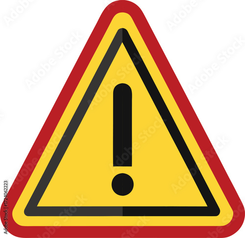 Caution Danger Sign Outline Vector Icon for Warning and Safety, Flat Vector Icon on White Background

