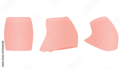 Pink mini skirt. vector illustration	