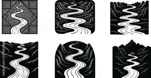 Black silhouette citrus orange fruit slice vector illustration, fresh organic healthy food design, isolated modern graphic clipart for natural juice market branding