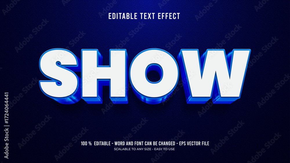 Obraz premium show editable text effect 3d vector