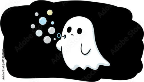 Cute cartoon ghosts and halloween characters for spooky season designs
