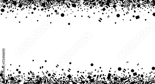 Falling black and white confetti isolated on transparent background. Festive background. Bright festive tinsel for you design. Vector EPS 10

