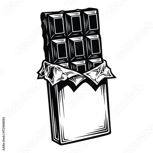 Vector art of a chocolate bar with wrapper is ready to be enjoyed as a treat