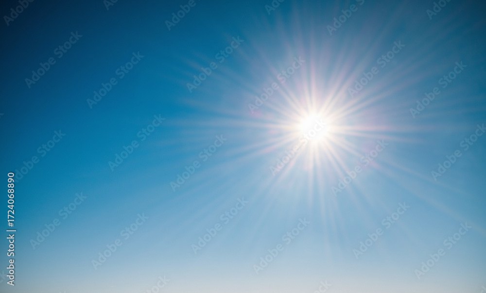 Fototapeta premium A blue sky with sun shining bright