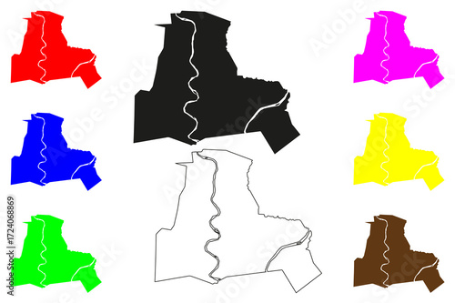 Temerloh city (Malaysia) map vector illustration, scribble sketch Temerloh map