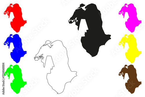 Tuaran city (Malaysia) map vector illustration, scribble sketch Pekan Tuaran map