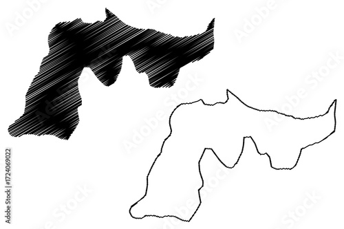 Espaillat Province (Dominican Republic, Hispaniola, Provinces of the Dominican Republic) map vector illustration, scribble sketch Espaillat map