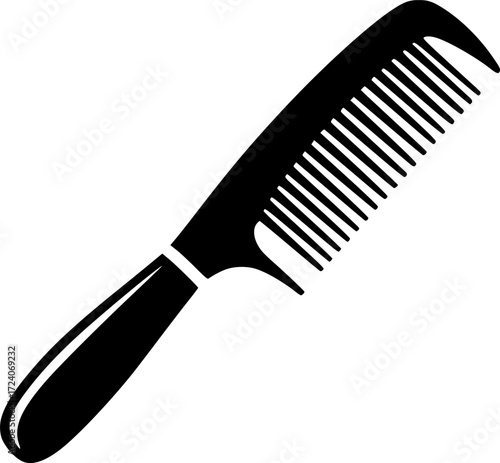 black and white silhouette of a Hairbrush vector on a white background
