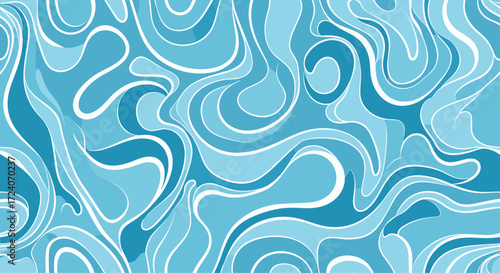 Abstract swirling patterns of blue and white water like textures.