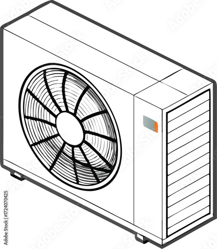 Electric fan ventilator for air conditioning isolated on a white background