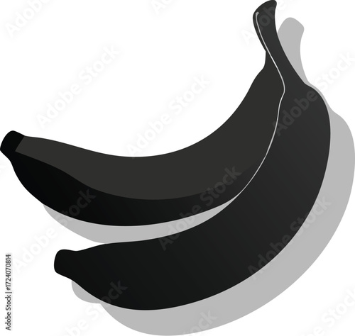 Yellow moon-shaped banana icon with a vector illustration design